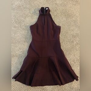 PAIGE Backless Halter Dress in Deep Burgundy